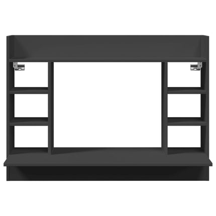 væghængt skrivebord 105x48x75 cm konstrueret træ sort