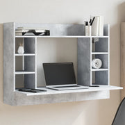 væghængt skrivebord 105x48x75 cm konstrueret træ betongrå