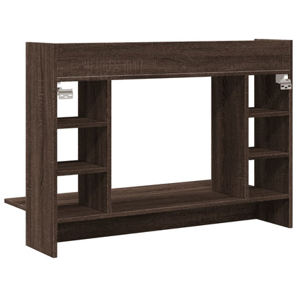 væghængt skrivebord 105x48x75 cm konstrueret træ brun egetræ