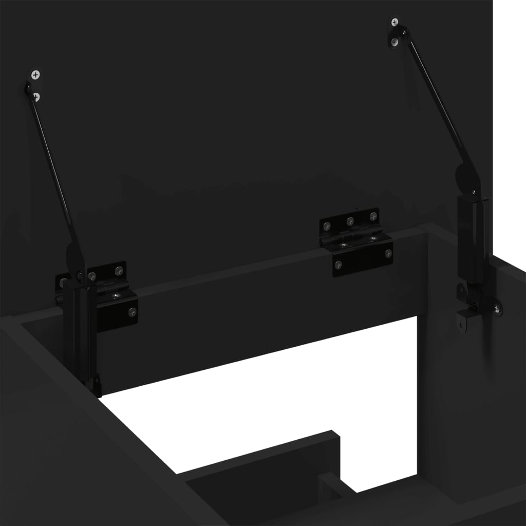 talerstol med hjul og skuffe 55x55x107 cm konstrueret træ sort