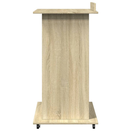 talerstol med hjul skuffe 55x55x107cm konstrueret træ sonoma eg