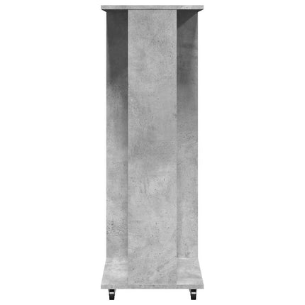 klædeskab med hjul 102x38x110 cm konstrueret træ betongrå