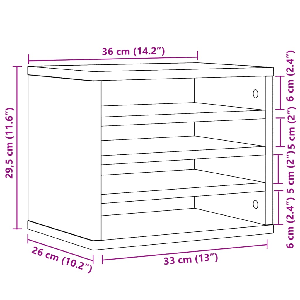 dueslag til skrivebord 36x26x29,5 cm konstrueret træ betongrå