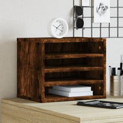 dueslag til skrivebord 36x26x29,5 cm konstrueret træ røget eg