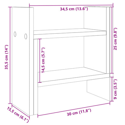dueslag til skrivebord 34,5x15,5x35,5 cm konstrueret træ hvid