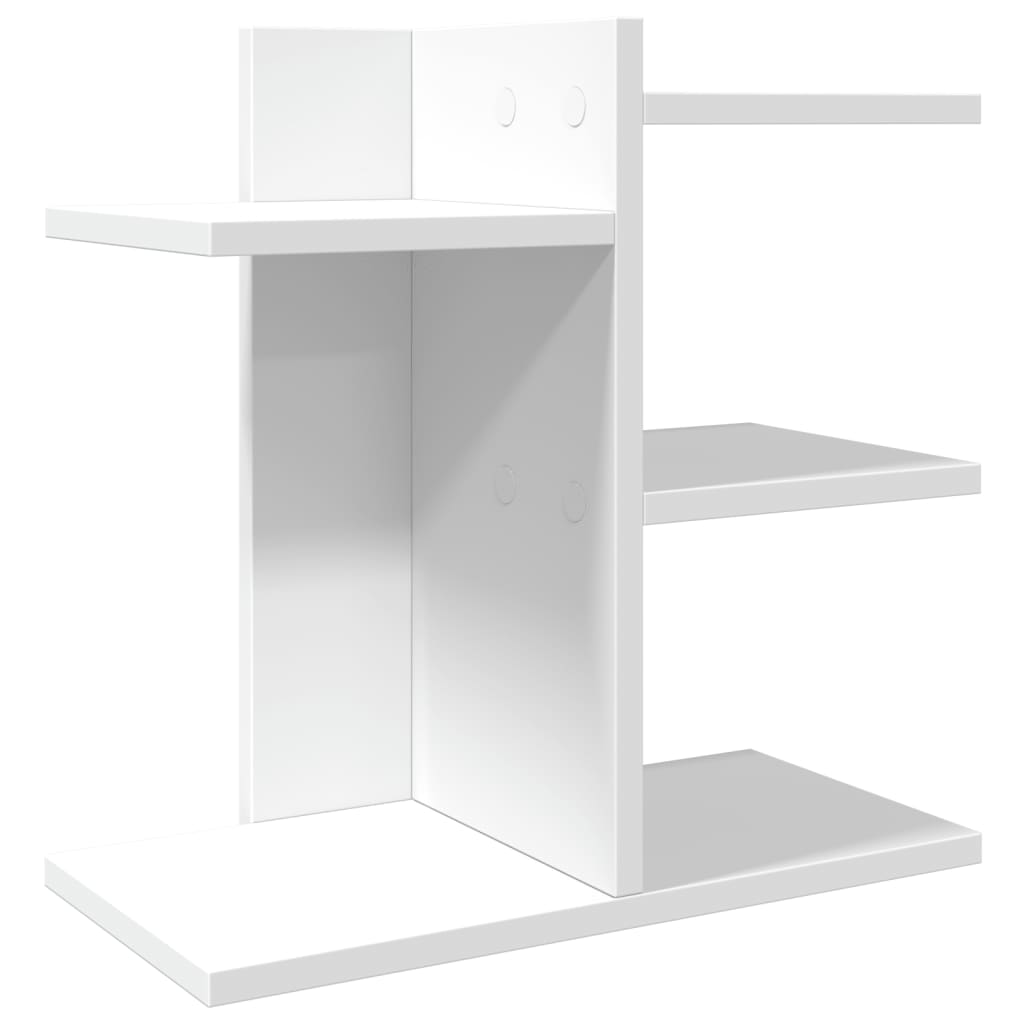 hylde til skrivebord 42x21,5x42 cm konstrueret træ hvid