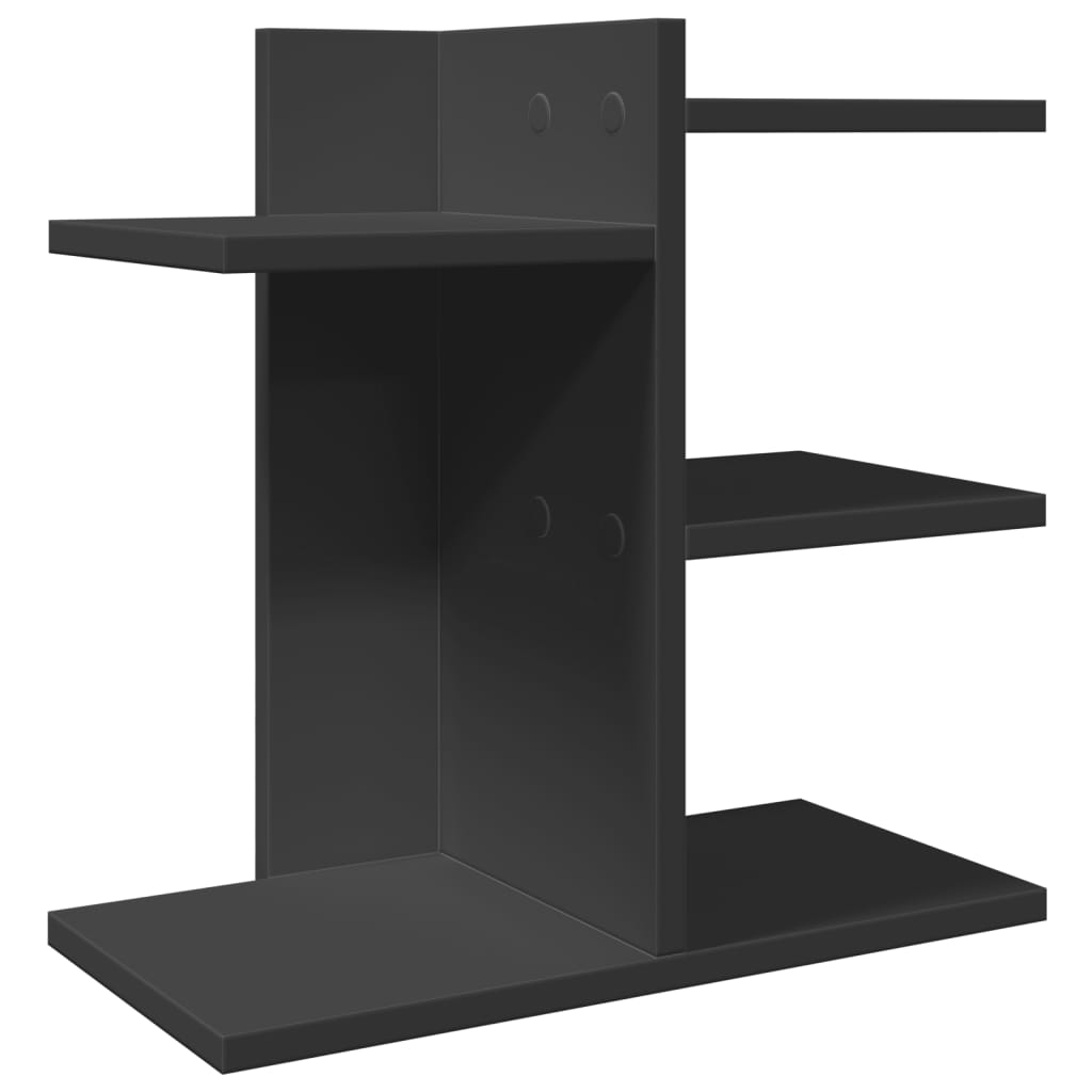 hylde til skrivebord 42x21,5x42 cm konstrueret træ sort