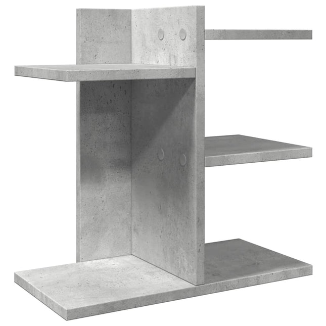 hylde til skrivebord 42x21,5x42 cm konstrueret træ betongrå