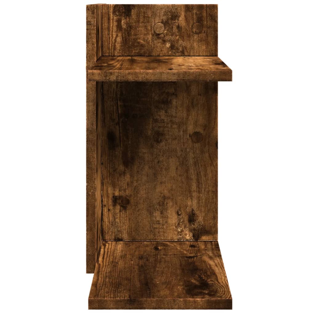 hylde til skrivebord 42x21,5x42 cm konstrueret træ røget eg