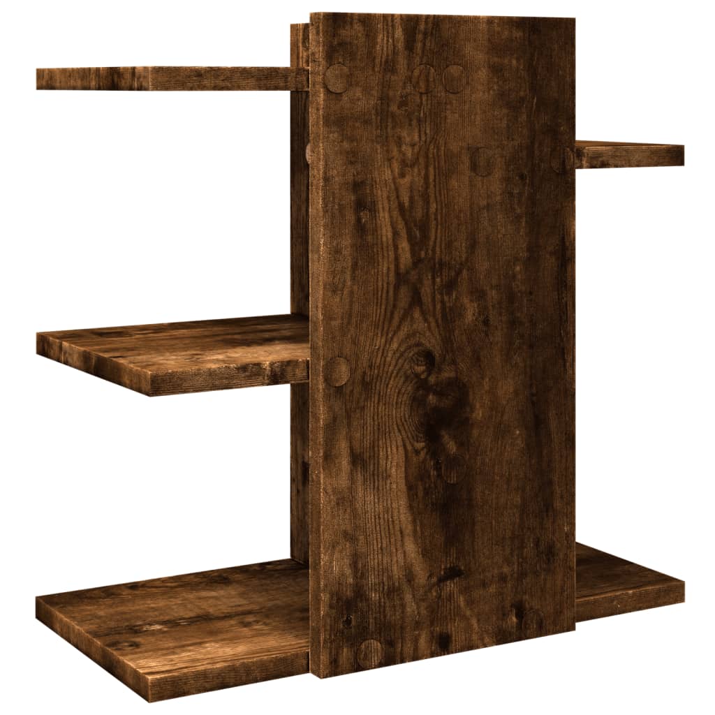 hylde til skrivebord 42x21,5x42 cm konstrueret træ røget eg