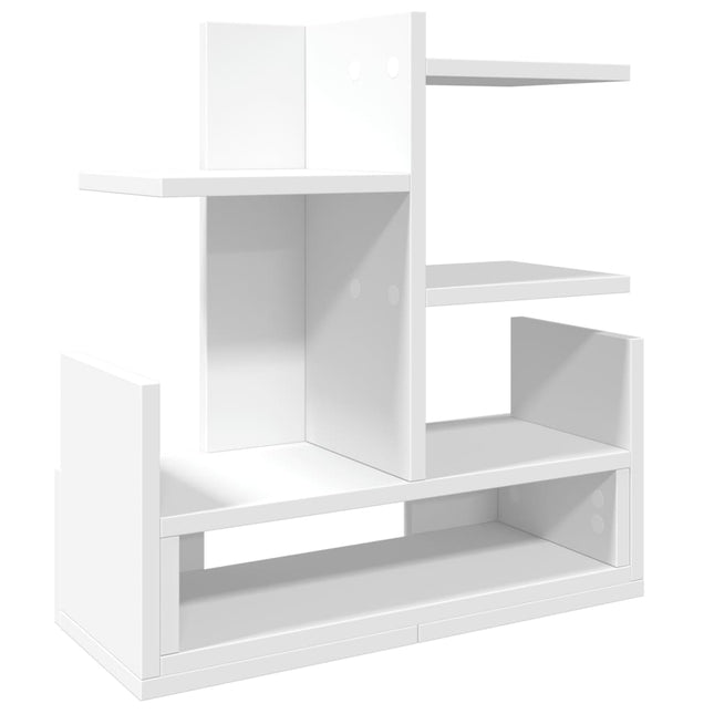 hylde til skrivebord 49x20x52,5 cm konstrueret træ hvid