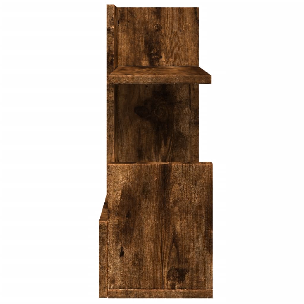 hylde til skrivebord 49x20x52,5 cm konstrueret træ røget eg