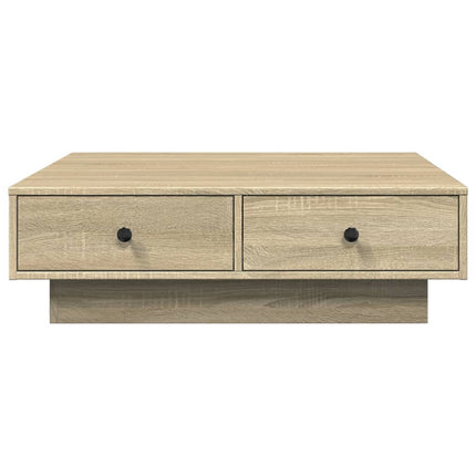 sofabord 90x90x28 cm konstrueret træ sonoma-eg
