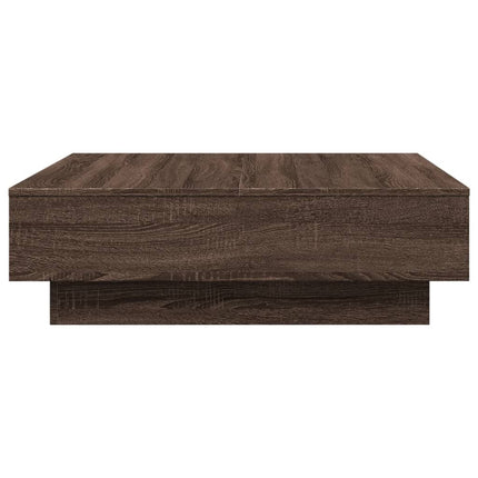 sofabord 90x90x28 cm konstrueret træ brun egetræsfarve