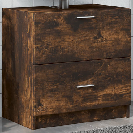 underskab til håndvask 59x37x59 cm konstrueret træ røget eg