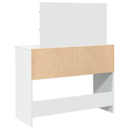 makeupbord med LED-lys 100x40x120 cm hvid