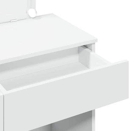 makeupbord med LED-lys 100x40x120 cm hvid