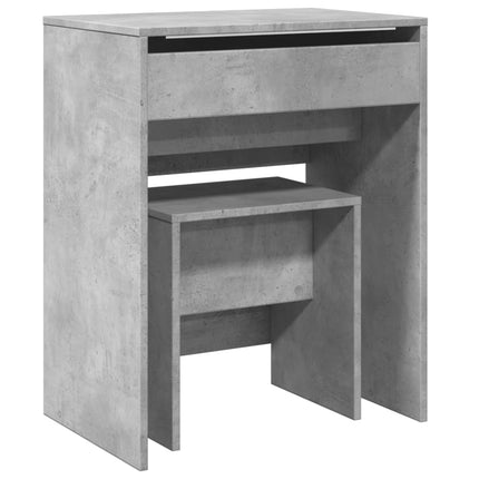 kosmetikbord med skammel 60x40x113,5 cm betongrå