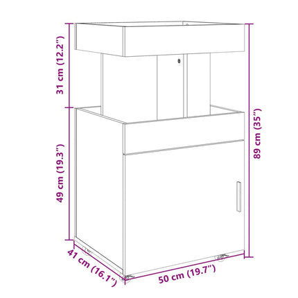 barvogn 50x41x89 cm konstrueret træ sonoma-eg