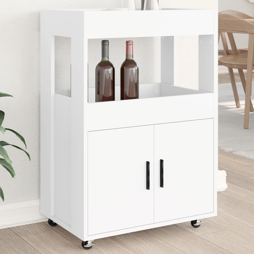 barvogn 60x39,5x89 cm konstrueret træ hvid billede