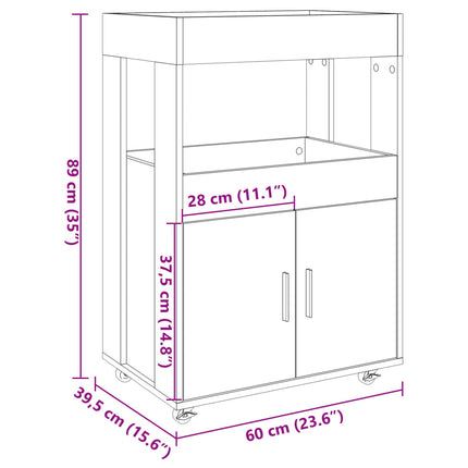 barvogn 60x39,5x89 cm konstrueret træ sonoma-eg