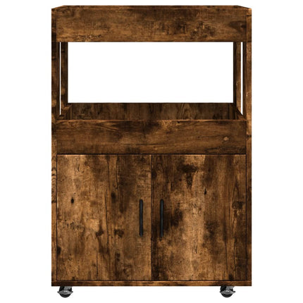 barvogn 60x39,5x89 cm konstrueret træ røget egetræsfarve
