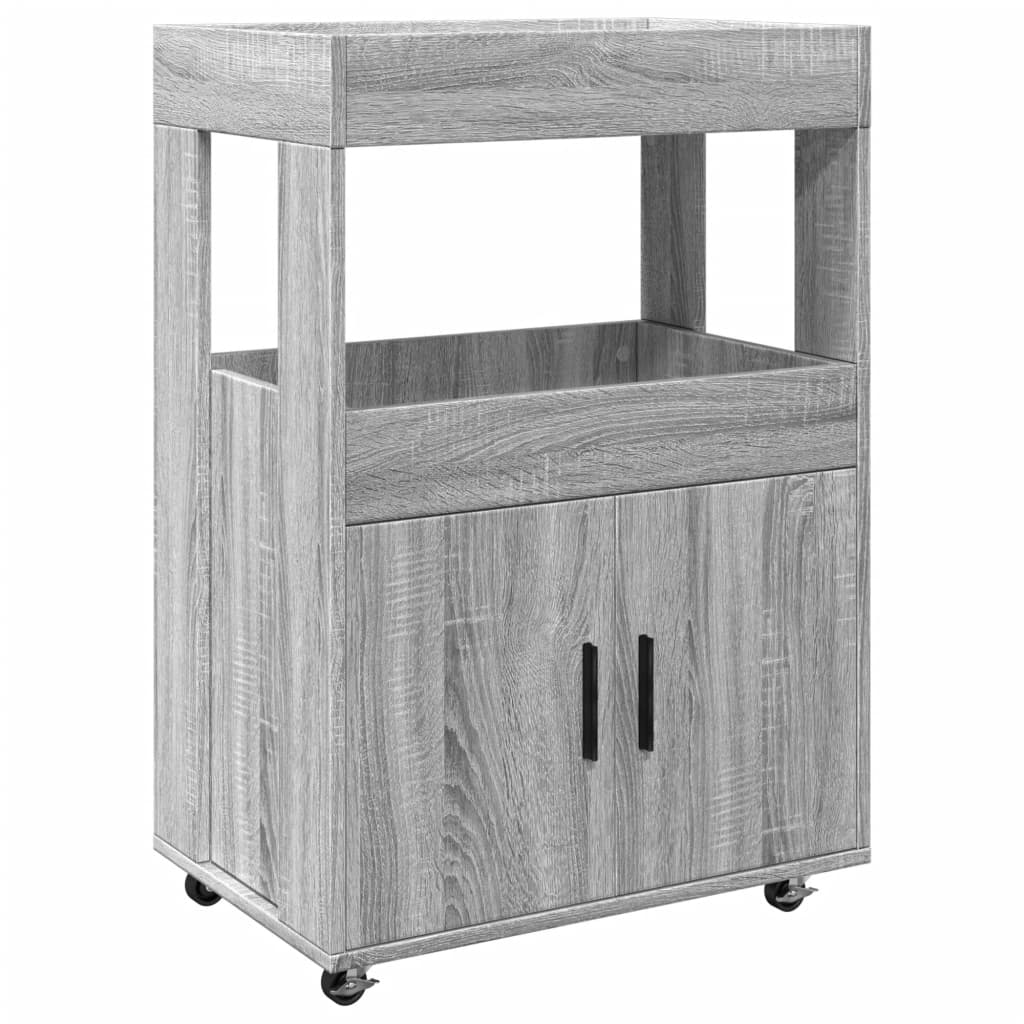 barvogn 60x39,5x89 cm konstrueret træ grå sonoma-eg