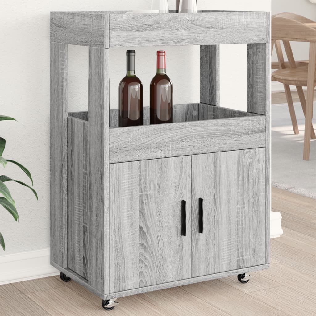 barvogn 60x39,5x89 cm konstrueret træ grå sonoma-eg