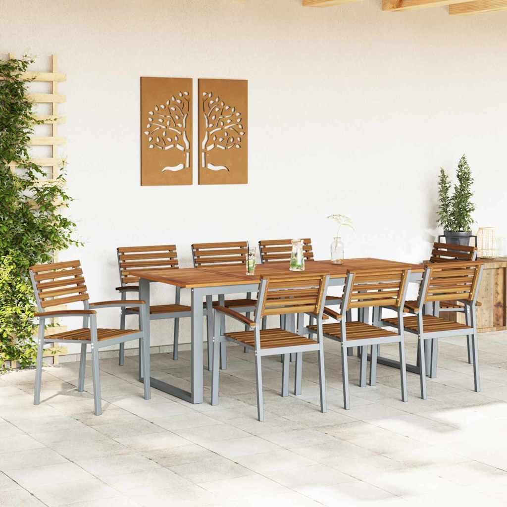 Have Stol 8 pcs Brun 56 x 57 x 87 cm Massivt Akacietræ