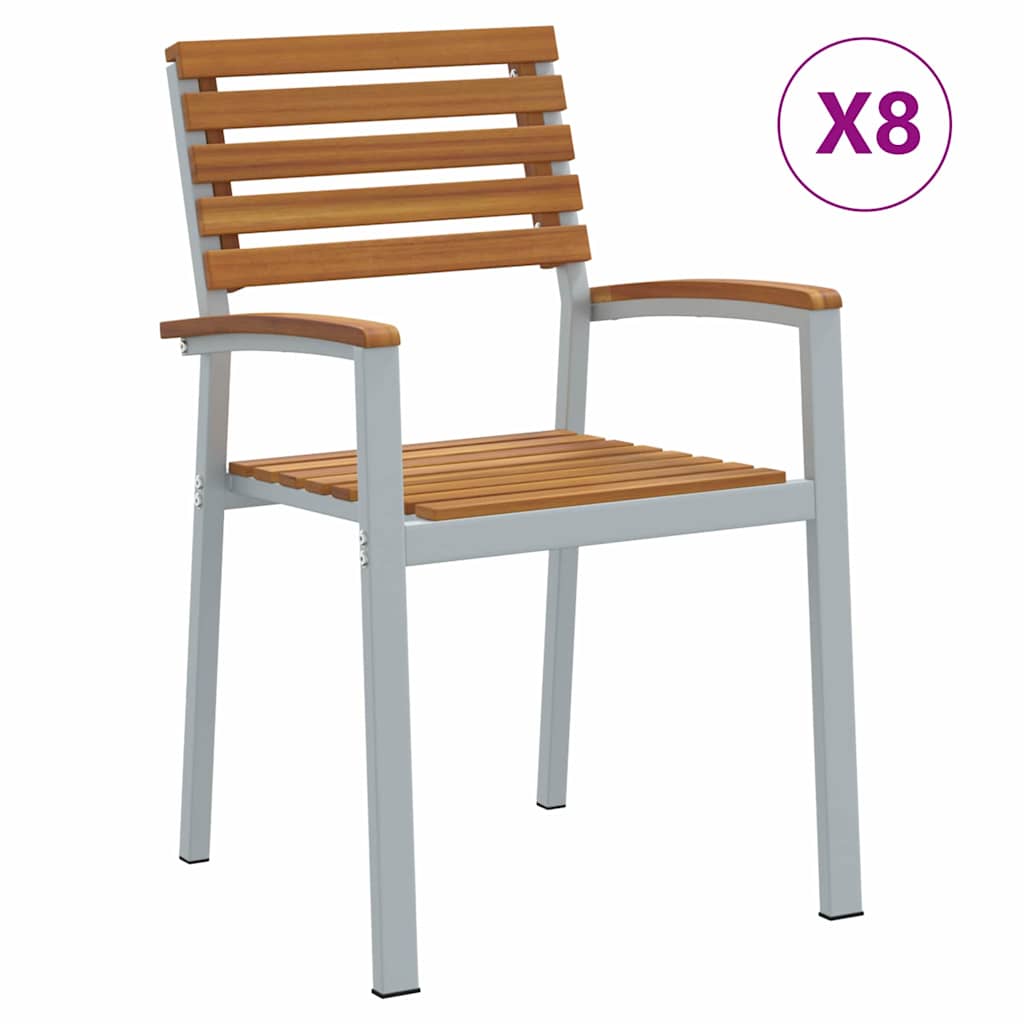 Have Stol 8 pcs Brun 56 x 57 x 87 cm Massivt Akacietræ