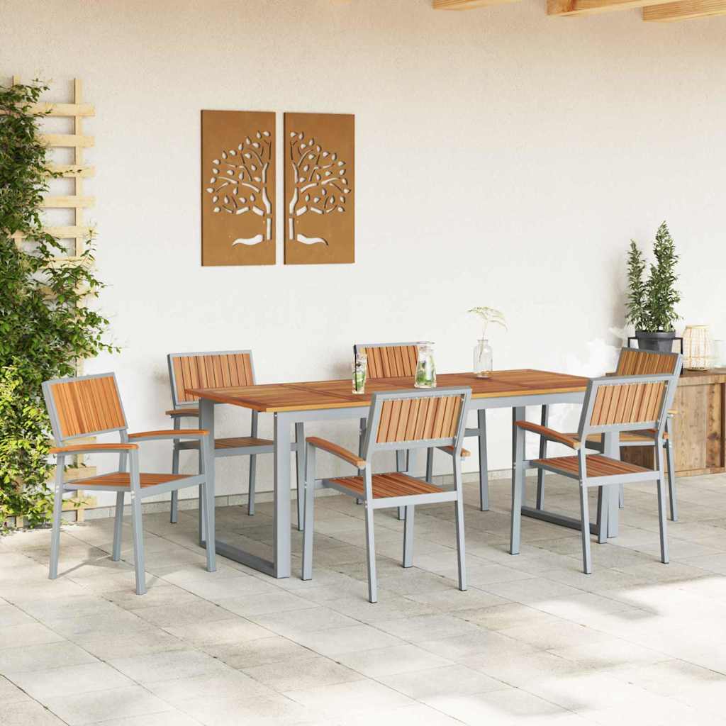 Staplestol 6 pcs Brun 56 x 57 x 87 cm Massivt Akacietræ