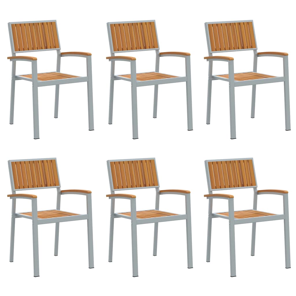 Staplestol 6 pcs Brun 56 x 57 x 87 cm Massivt Akacietræ