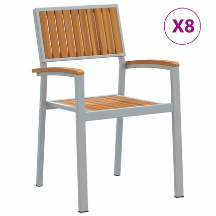 Staplestol 8 stk. Brun Massivt Akacietræ Stabelbar