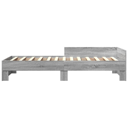 sengeramme 100x200 cm konstrueret træ grå sonoma-eg