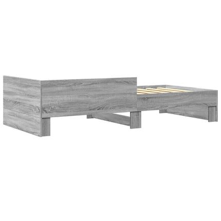 sengeramme 100x200 cm konstrueret træ grå sonoma-eg