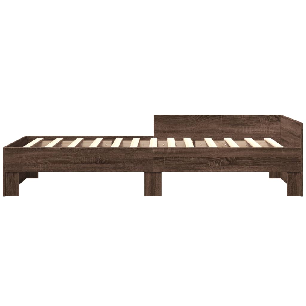 sengeramme 100x200 cm uden madras konstrueret træ brunt eg