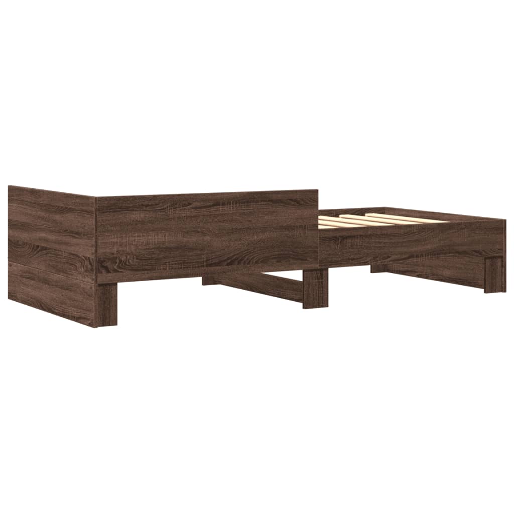 sengeramme 100x200 cm uden madras konstrueret træ brunt eg
