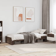 sengeramme 100x200 cm uden madras konstrueret træ brunt eg
