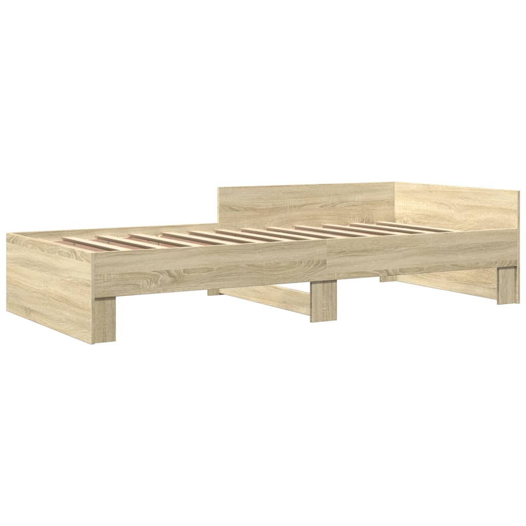 sengeramme 90x200 cm uden madras konstrueret træ sonoma-eg