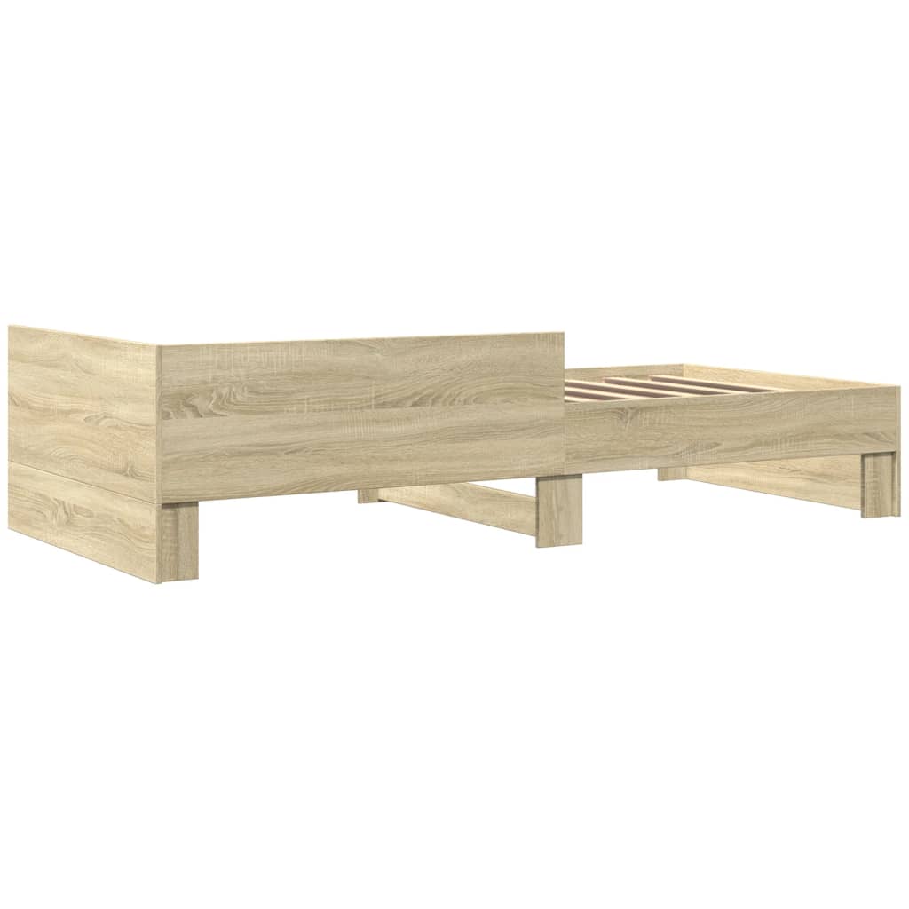 sengeramme 90x200 cm uden madras konstrueret træ sonoma-eg