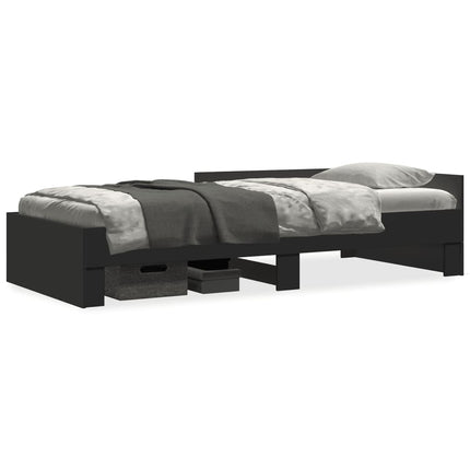sengeramme 75x190 cm konstrueret træ sort