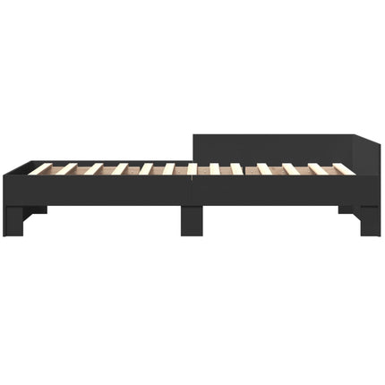 sengeramme 75x190 cm konstrueret træ sort