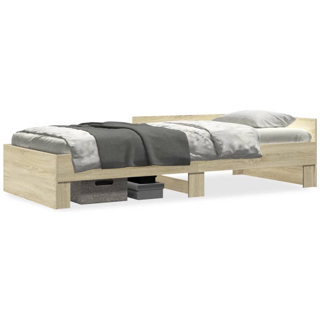 sengeramme 75x190 cm uden madras konstrueret træ sonoma-eg