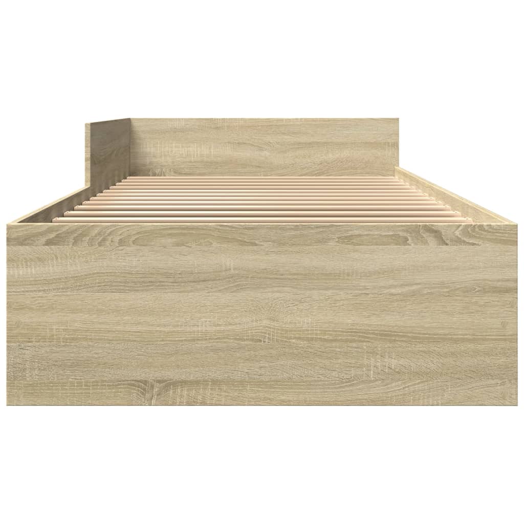 sengeramme 75x190 cm uden madras konstrueret træ sonoma-eg