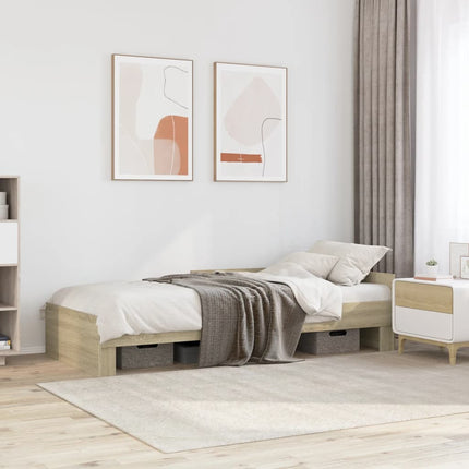 sengeramme 75x190 cm uden madras konstrueret træ sonoma-eg