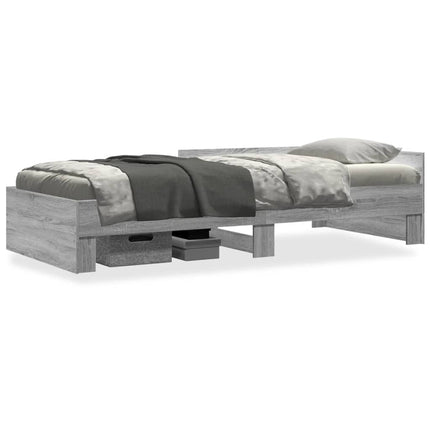 sengeramme 75x190 cm konstrueret træ grå sonoma-eg