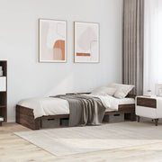 sengeramme 75x190 cm uden madras konstrueret træ brunt eg