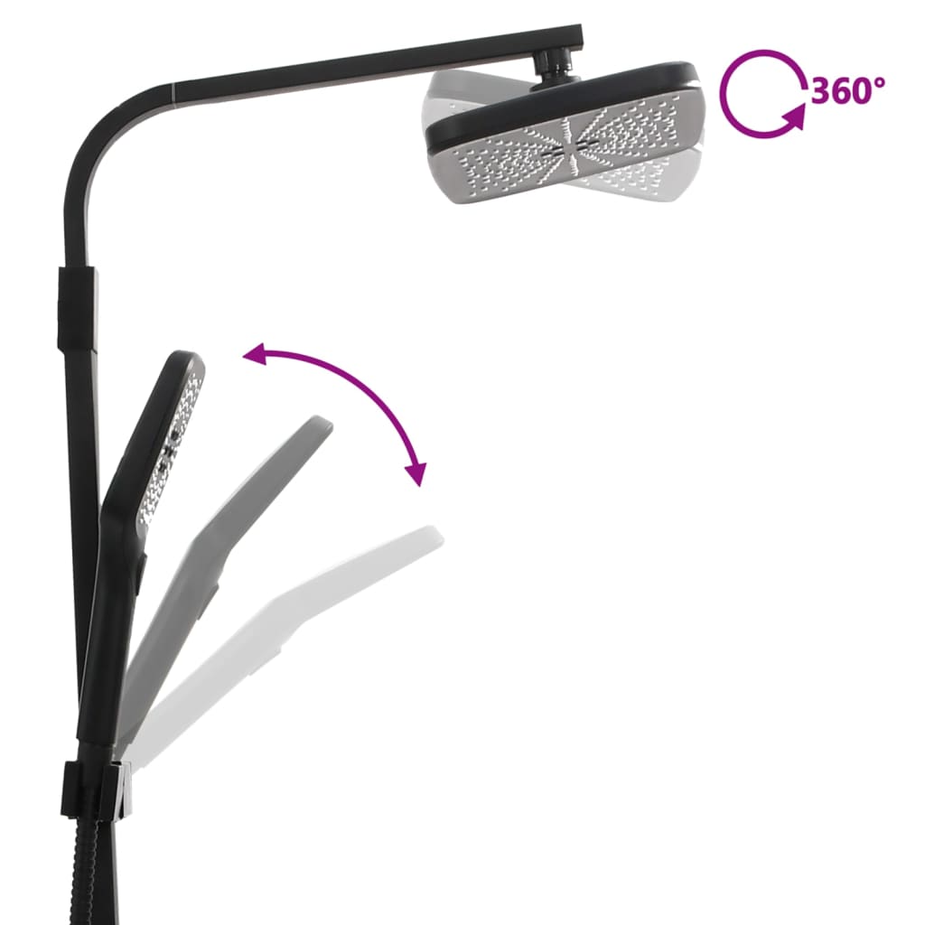 dobbelt brusehoved med blandingsbatteri og slange messing sort