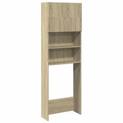 vaskemaskineskab 64x25,5x190 cm konstrueret træ Sonoma-eg