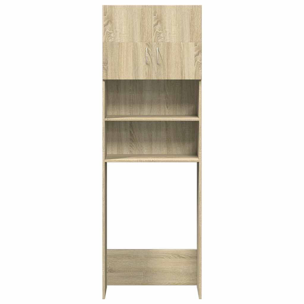 vaskemaskineskab 64x25,5x190 cm konstrueret træ Sonoma-eg